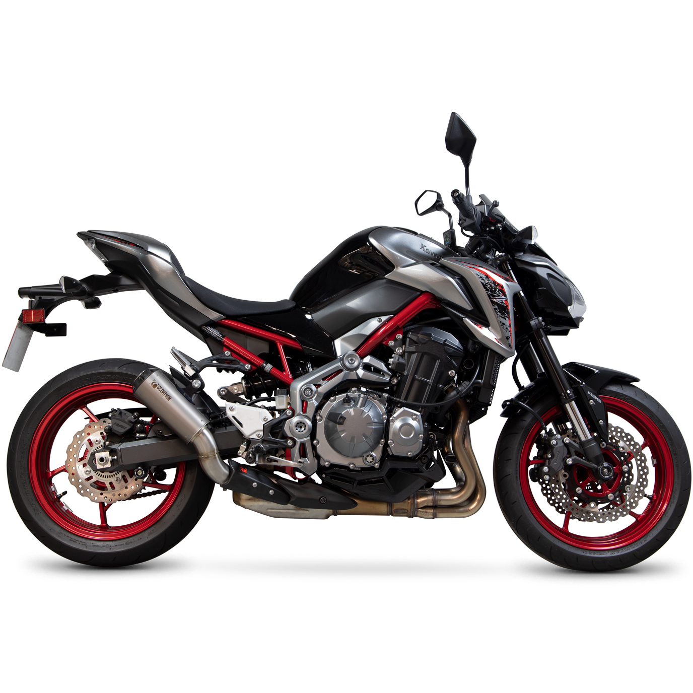 Z900 A2 2017 2019///Scorpion Red Power Satin Titanium Exhaust